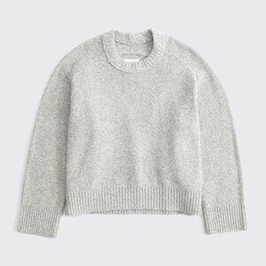 Abercrombie & Fitch Light Gray Crew Neck Sweater